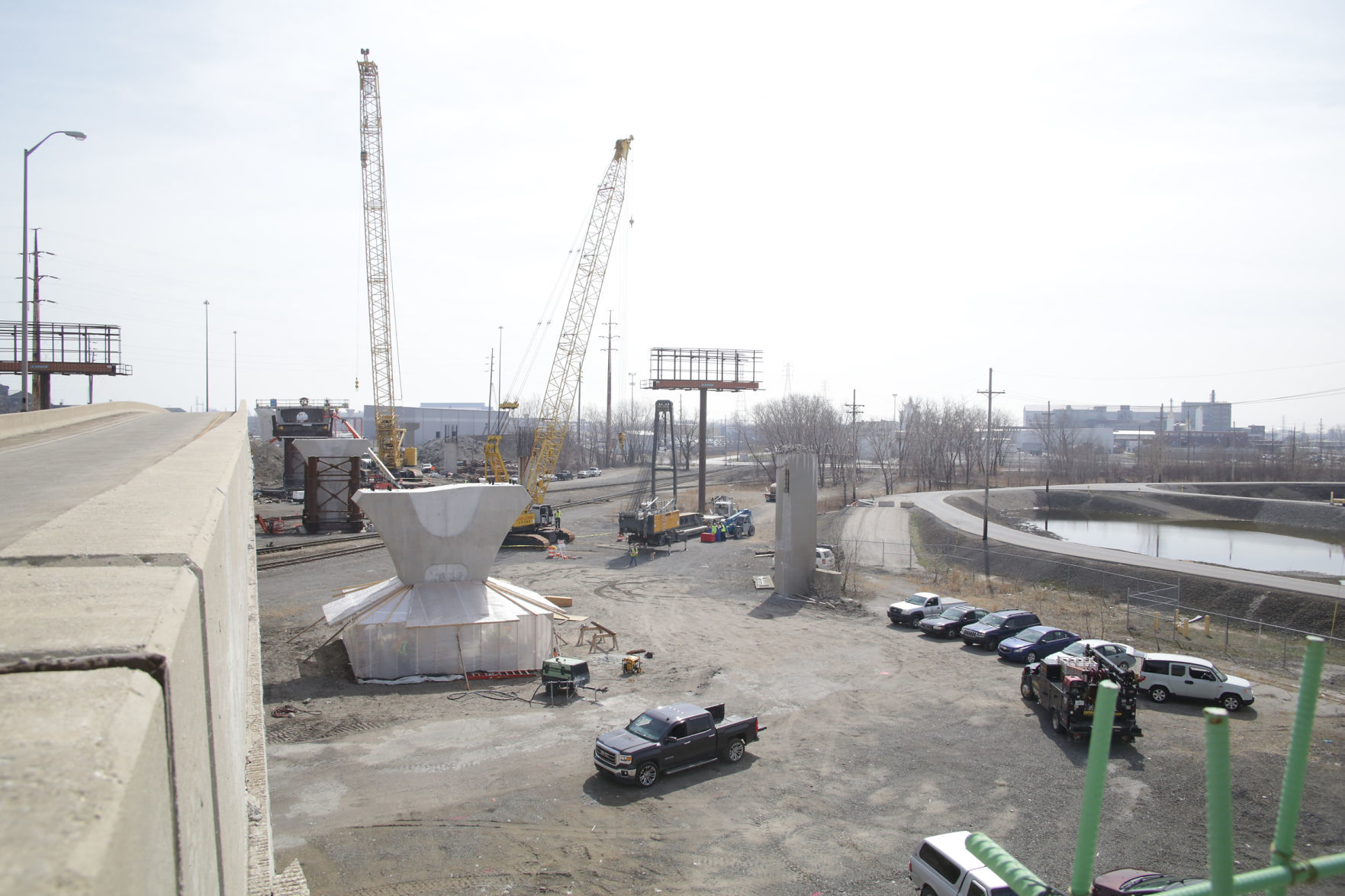 Cline Avenue bridge construction
